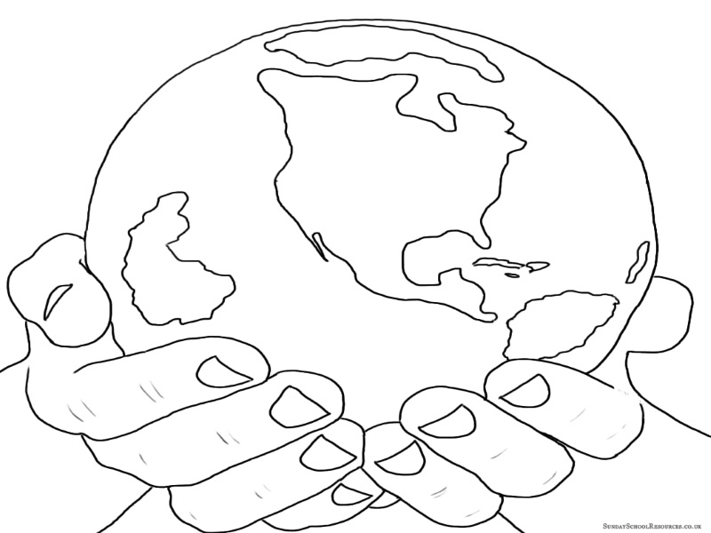 World in Hands Drawing