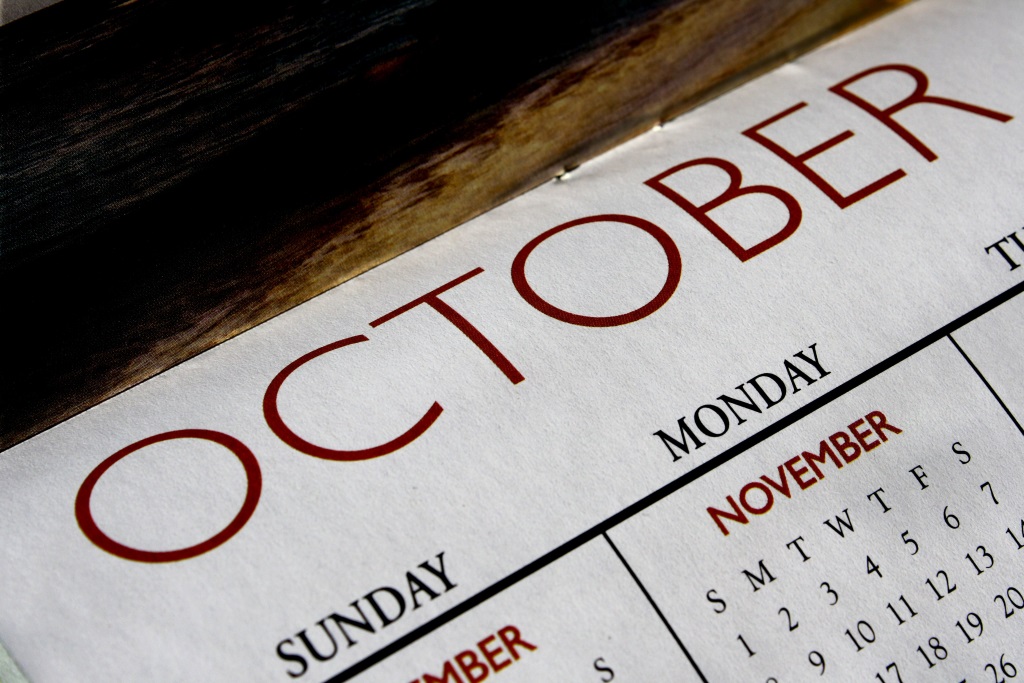 October Calendar Heading