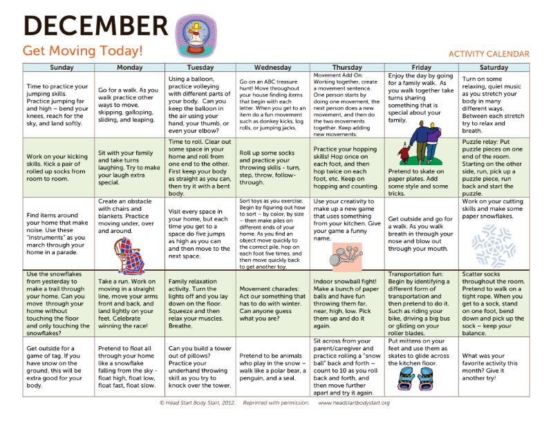 Faith and Fitness Calendar Image