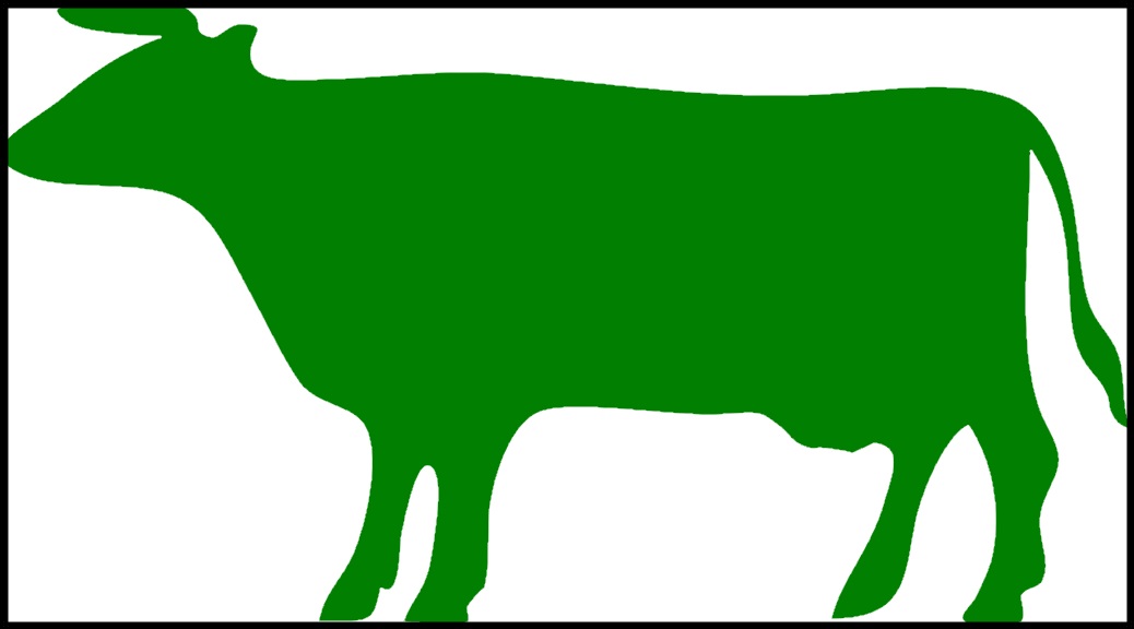 Green Cow Outline